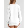 imageEVALESS Sweatshirt for Women Crewneck Long Sleeve Side Split Tops Casual Solid Color Loose Pullover Shirts 2025 Clothes1b White