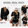 imageEVALESS Sweatshirt for Women Crewneck Long Sleeve Side Split Tops Casual Solid Color Loose Pullover Shirts 2025 ClothesA Black