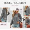 imageEVALESS Sweatshirt for Women Crewneck Long Sleeve Side Split Tops Casual Solid Color Loose Pullover Shirts 2025 ClothesA Gray