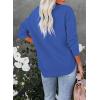 imageEVALESS Sweatshirt for Women Crewneck Long Sleeve Side Split Tops Casual Solid Color Loose Pullover Shirts 2025 ClothesB Blue