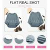 imageEVALESS Sweatshirt for Women Crewneck Long Sleeve Side Split Tops Casual Solid Color Loose Pullover Shirts 2025 ClothesB Blue Gray