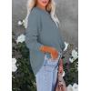 imageEVALESS Sweatshirt for Women Crewneck Long Sleeve Side Split Tops Casual Solid Color Loose Pullover Shirts 2025 ClothesB Blue Gray