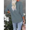 imageEVALESS Sweatshirt for Women Crewneck Long Sleeve Side Split Tops Casual Solid Color Loose Pullover Shirts 2025 ClothesB Blue Gray