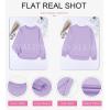 imageEVALESS Sweatshirt for Women Crewneck Long Sleeve Side Split Tops Casual Solid Color Loose Pullover Shirts 2025 ClothesB Purple
