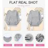 imageEVALESS Sweatshirt for Women Crewneck Long Sleeve Side Split Tops Casual Solid Color Loose Pullover Shirts 2025 ClothesD Light Gray