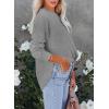 imageEVALESS Sweatshirt for Women Crewneck Long Sleeve Side Split Tops Casual Solid Color Loose Pullover Shirts 2025 ClothesD Light Gray