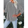imageEVALESS Sweatshirt for Women Crewneck Long Sleeve Side Split Tops Casual Solid Color Loose Pullover Shirts 2025 ClothesD Light Gray