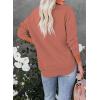 imageEVALESS Sweatshirt for Women Crewneck Long Sleeve Side Split Tops Casual Solid Color Loose Pullover Shirts 2025 ClothesD Red