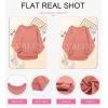 imageEVALESS Sweatshirt for Women Crewneck Long Sleeve Side Split Tops Casual Solid Color Loose Pullover Shirts 2025 ClothesD Red