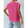 imageEVALESS Waffle Knit Tops for Women Summer Oversized Crew Neck Short Cap Sleeve Shirt Top
