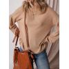 imageEVALESS Womens Fall Tops Cute Lantern Sleeve Shirts Basic Crewneck Blouses for Women Dressy Casual Outfits Trendy 2024Khaki