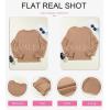 imageEVALESS Womens Fall Tops Cute Lantern Sleeve Shirts Basic Crewneck Blouses for Women Dressy Casual Outfits Trendy 2024Khaki