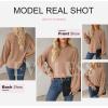 imageEVALESS Womens Fall Tops Cute Lantern Sleeve Shirts Basic Crewneck Blouses for Women Dressy Casual Outfits Trendy 2024Khaki