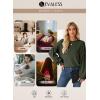 imageEVALESS Womens Fall Tops Cute Lantern Sleeve Shirts Basic Crewneck Blouses for Women Dressy Casual Outfits Trendy 2024Moss Green