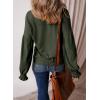 imageEVALESS Womens Fall Tops Cute Lantern Sleeve Shirts Basic Crewneck Blouses for Women Dressy Casual Outfits Trendy 2024Moss Green