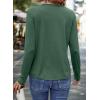 imageEVALESS Womens Long Sleeve Shirts Casual Pleated Crewneck Spring Tops Outfits Clothes 2025Blackish Green