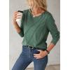 imageEVALESS Womens Long Sleeve Shirts Casual Pleated Crewneck Spring Tops Outfits Clothes 2025Blackish Green