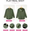 imageEVALESS Womens Oversized Hoodies Casual Long Sleeve Half Zipper Pocket Sweatshirt Pullover TopsA Pickle Green