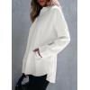 imageEVALESS Womens Oversized Hoodies Casual Long Sleeve Half Zipper Pocket Sweatshirt Pullover TopsA White