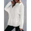 imageEVALESS Womens Oversized Hoodies Casual Long Sleeve Half Zipper Pocket Sweatshirt Pullover TopsA White