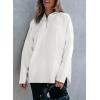 imageEVALESS Womens Oversized Hoodies Casual Long Sleeve Half Zipper Pocket Sweatshirt Pullover TopsA White