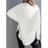 imageEVALESS Womens Oversized Hoodies Casual Long Sleeve Half Zipper Pocket Sweatshirt Pullover TopsA White