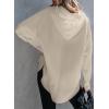 imageEVALESS Womens Oversized Hoodies Casual Long Sleeve Half Zipper Pocket Sweatshirt Pullover TopsBeige