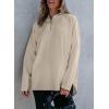 imageEVALESS Womens Oversized Hoodies Casual Long Sleeve Half Zipper Pocket Sweatshirt Pullover TopsBeige