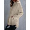 imageEVALESS Womens Oversized Hoodies Casual Long Sleeve Half Zipper Pocket Sweatshirt Pullover TopsBeige