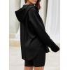 imageEVALESS Womens Oversized Hoodies Casual Long Sleeve Half Zipper Pocket Sweatshirt Pullover TopsBlack