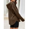 imageEVALESS Womens Oversized Hoodies Casual Long Sleeve Half Zipper Pocket Sweatshirt Pullover TopsDark Brown