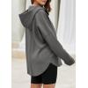 imageEVALESS Womens Oversized Hoodies Casual Long Sleeve Half Zipper Pocket Sweatshirt Pullover TopsGray
