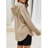 imageEVALESS Womens Oversized Hoodies Casual Long Sleeve Half Zipper Pocket Sweatshirt Pullover TopsKhaki