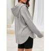 imageEVALESS Womens Oversized Hoodies Casual Long Sleeve Half Zipper Pocket Sweatshirt Pullover TopsLight Gray
