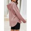imageEVALESS Womens Oversized Hoodies Casual Long Sleeve Half Zipper Pocket Sweatshirt Pullover TopsLight Pink