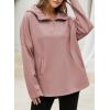 imageEVALESS Womens Oversized Hoodies Casual Long Sleeve Half Zipper Pocket Sweatshirt Pullover TopsLight Pink
