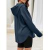 imageEVALESS Womens Oversized Hoodies Casual Long Sleeve Half Zipper Pocket Sweatshirt Pullover TopsSail Blue