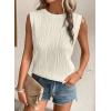 imageEVALESS Womens Spring Summer Tank Tops Wavy Textured Office Work Business Dressy Casual Crewneck Sleeveless Top Shirts for Ladies Beige Large