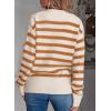 imageEVALESS Womens Striped Cardigan Sweaters Long Sleeve V Neck Lightweight Open Front Button Down Knit CardigansApricot Stripe