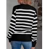 imageEVALESS Womens Striped Cardigan Sweaters Long Sleeve V Neck Lightweight Open Front Button Down Knit CardigansBlack Stripe