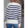 imageEVALESS Womens Striped Cardigan Sweaters Long Sleeve V Neck Lightweight Open Front Button Down Knit CardigansBlue Stripe