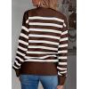 imageEVALESS Womens Striped Cardigan Sweaters Long Sleeve V Neck Lightweight Open Front Button Down Knit CardigansBrown Stripe