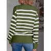 imageEVALESS Womens Striped Cardigan Sweaters Long Sleeve V Neck Lightweight Open Front Button Down Knit CardigansDark Green Stripe