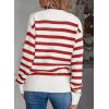 imageEVALESS Womens Striped Cardigan Sweaters Long Sleeve V Neck Lightweight Open Front Button Down Knit CardigansRed Stripe
