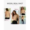 imageEVALESS Womens Summer Casual Short Sleeve Tops Ruffle Basic T Shirts Round Neck Solid Knit Loose Fit Tee BlousesBeige