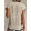 imageEVALESS Womens Summer Short Sleeve Textured Tops Trendy V Neck Cap Sleeve Solid Loose Dressy Casual Basic T Shirts BlousesApricot