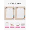 imageEVALESS Womens Summer Short Sleeve Textured Tops Trendy V Neck Cap Sleeve Solid Loose Dressy Casual Basic T Shirts BlousesWhite
