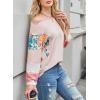 imageEVALESS 34 Length Sleeve Womens Tops Dressy Casual 2025 Fall Crew Neck Oversized Striped Patchwork Shirts BlousePink