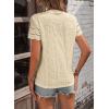imageEVALESS Summer Tops for Women 2025 Short Sleeve V Neck Dressy Lace Eyelet Blouses ShirtsBeige