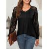 imageEVALESS Womens Long Sleeve Shirts Lace Tops Business Casual Spring Fashion Outfits ClothesBlack